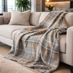 Plaid Écossais Gris | Couvertures à Carreaux Écossais | Plaids à Carreaux Écossais Gris