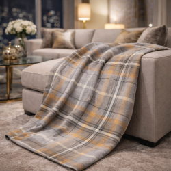 Plaid Écossais Gris | Couvertures à Carreaux Écossais | Plaids à Carreaux Écossais Gris