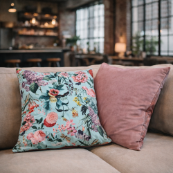 Coussins en Velours Réversibles Tranquillité | Coussins Floraux Réversibles