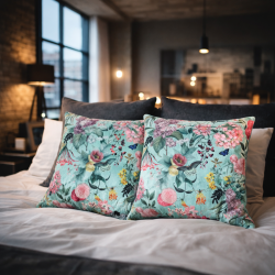Coussins en Velours de Luxe Tranquillité | Coussins Floraux en Velours Imprimé |