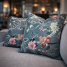 Coussins en Velours de Luxe Chinoiserie | Coussins en Velours Imprimés Orientaux