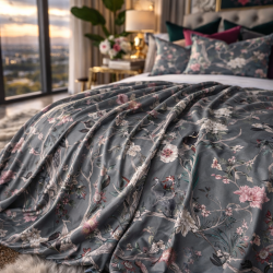 Luxe Chinoiserie Fluwelen Plaid | Luxe Oosters Bedrukt Fluwelen Plaid