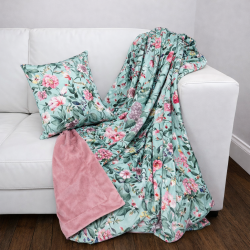Plaid en velours réversible - Tranquillité | Plaid en velours imprimé de luxe