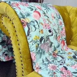 Jeté en velours double face - Tranquillité | Jeté en velours imprimé de luxe