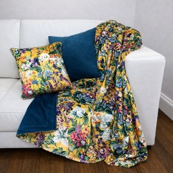 Midsummer Reversible Velvet Throw | Reversible Floral Printed Velvet Throw