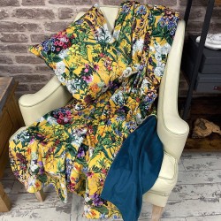 Midsummer Omkeerbare Fluwelen Plaid | Omkeerbare Fluwelen Plaid met Bloemenprint
