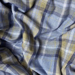 Tissu à carreaux tartan bleu | Tissu tartan bleu | Tissu à carreaux pour artisanat |