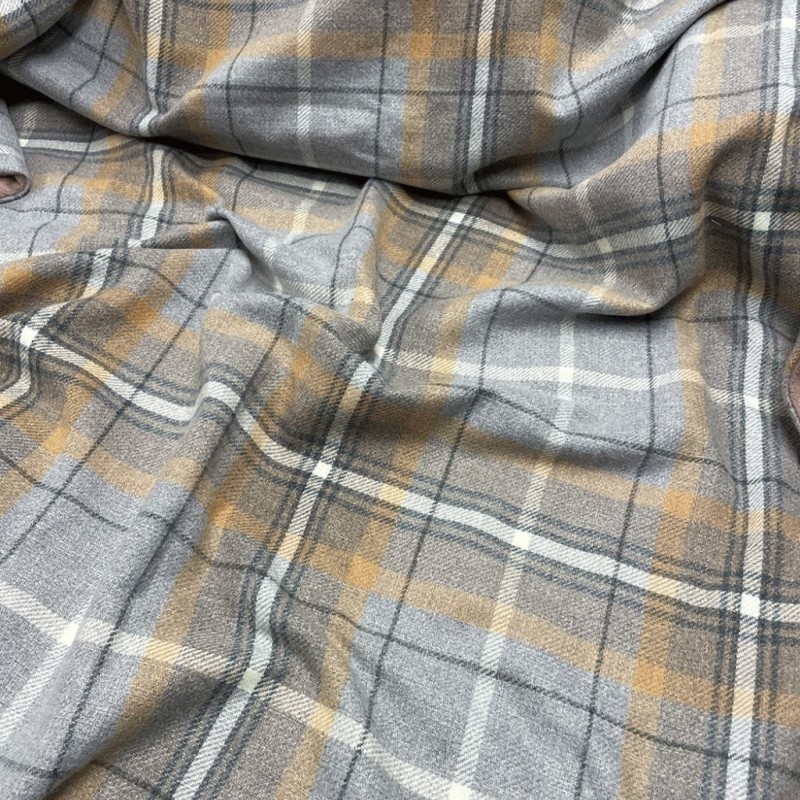 Tissu à carreaux tartan gris | Tissu tartan gris | Tissu d'artisanat à carreaux |