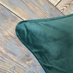 Cuscini Decorativi in Velluto Verde | Cuscini per Divano con Bordo Verde Smeraldo