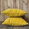 Coussins décoratifs en velours jaune moutarde | Coussins en velours jaune uni