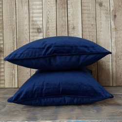 Coussins en Velours Bleu Marine | Coussins Décoratifs en Velours Bleu Uni