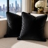 Coussins Décoratifs en Velours Noir | Oreillers en Velours Noir Uni