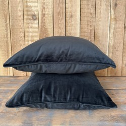 Coussins Décoratifs en Velours Noir | Oreillers en Velours Noir Uni