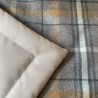 Couverture de voyage rembourrée portable avec poignée de transport Tartan gris