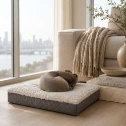 Echte Schapenvacht Hondenbed | Orthopedisch Traagschuim Huisdierenbed | Shearling Hondenbed