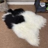 Tapis en peau de mouton noir et blanc, Tapis en peau de mouton islandais naturel