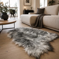 Grauer Schaffell-Teppich, Naturgraues isländisches Schaffell