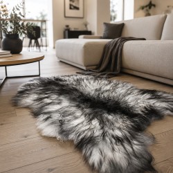 Dreifarbiger Schaffell-Teppich | Natürlicher isländischer Schaffell